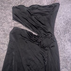 Meshki Black Maxi Dress with Unique Cutout